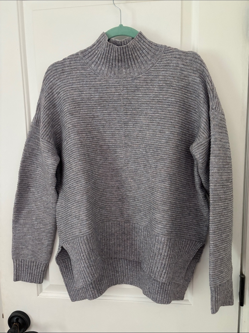 Cozy heather colored Ribbed Mock Neck Sweater
